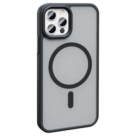 iPhone 13 Pro Kılıf Magsafe Şarj Özellikli Mat Arka Yüzey MKST Sio Kapak-Siyah