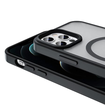 iPhone 13 Pro Kılıf Magsafe Şarj Özellikli Mat Arka Yüzey NRTK Sio Kapak-Siyah