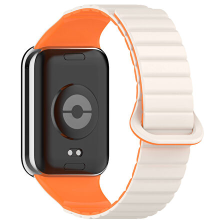 Xiaomi Redmi Watch 4 Silikon Kordon Zore KRD-105 Strap Kayış-Starlight-Turuncu
