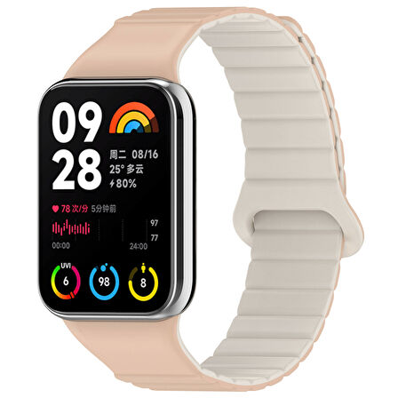 Xiaomi Redmi Watch 4 Silikon Kordon Zore KRD-105 Strap Kayış-Beyaz-Siyah