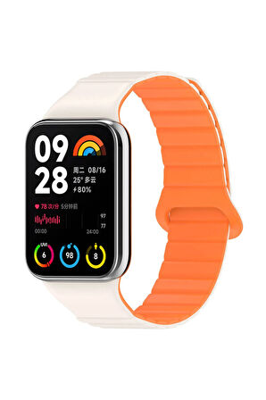 Xiaomi Redmi Watch 4 Silikon Kordon Ensueno KRD-105 Strap Kayış-Pembe-Turuncu