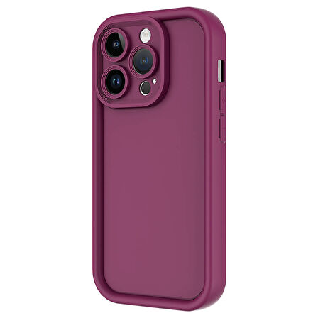 Apple iPhone 14 Pro Kılıf Kamera Korumalı Zore Ananas Kapak-Mürdüm