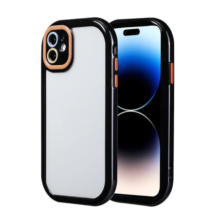 iPhone 11 Kılıf Kamera Korumalı Renkli Kenar ve Çerçeve Tasarımlı NRTK Vitamin Kapak-Siyah
