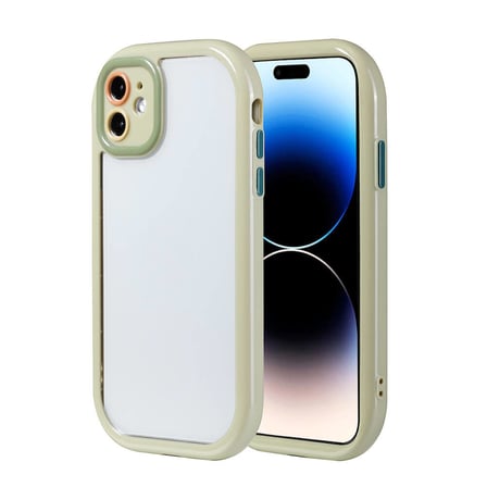 iPhone 11 Kılıf Kamera Korumalı Renkli Kenar ve Çerçeve Tasarımlı Zore Vitamin Kapak-Yeşil