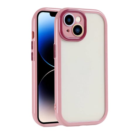 iPhone 14 Kılıf Kamera Korumalı Renkli Kenar ve Çerçeve Tasarımlı NRTK Vitamin Kapak-Mürdüm