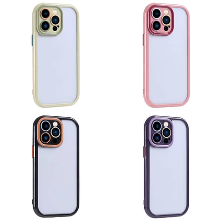 iPhone 15 Pro Kılıf Kamera Korumalı Renkli Kenar ve Çerçeve Tasarımlı NRTK Vitamin Kapak-Mürdüm