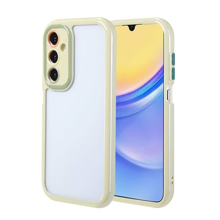 Galaxy A15 Kılıf Kamera Korumalı Renkli Kenar ve Çerçeve Tasarımlı NRTK Vitamin Kapak-Yeşil