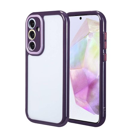 Galaxy A35 Kılıf Kamera Korumalı Renkli Kenar ve Çerçeve Tasarımlı NRTK Vitamin Kapak-Derin Mor