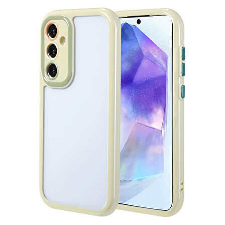 Galaxy A55 Kılıf Kamera Korumalı Renkli Kenar ve Çerçeve Tasarımlı Zore Vitamin Kapak-Yeşil