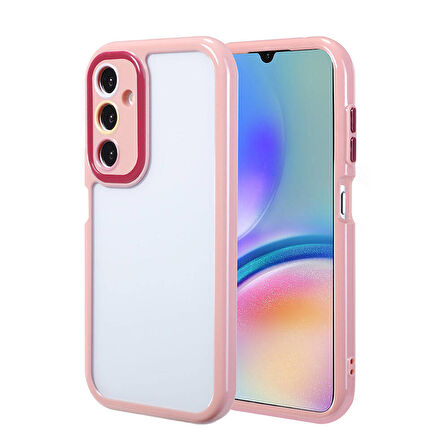 Galaxy A05S Kılıf Kamera Korumalı Renkli Kenar ve Çerçeve Tasarımlı Zore Vitamin Kapak-Mürdüm