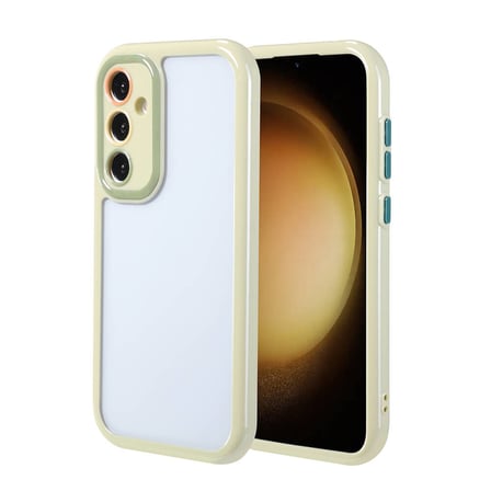 Galaxy S23 FE Kılıf Kamera Korumalı Renkli Kenar ve Çerçeve Tasarımlı NRTK Vitamin Kapak-Yeşil