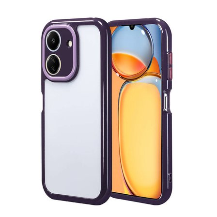 Xiaomi Poco C65 Kılıf Kamera Korumalı Renkli Kenar ve Çerçeve Tasarımlı NRTK Vitamin Kapak-Derin Mor