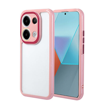 Xiaomi Poco M6 Pro 4G Kılıf Kamera Korumalı Renkli Kenar ve Çerçeve Tasarımlı Zore Vitamin Kapak-Mürdüm