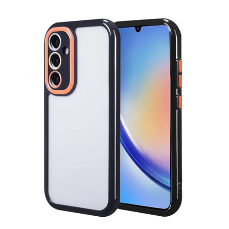 Galaxy A34 Kılıf Kamera Korumalı Renkli Kenar ve Çerçeve Tasarımlı NRTK Vitamin Kapak-Siyah