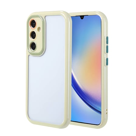 Galaxy A34 Kılıf Kamera Korumalı Renkli Kenar ve Çerçeve Tasarımlı Zore Vitamin Kapak-Yeşil