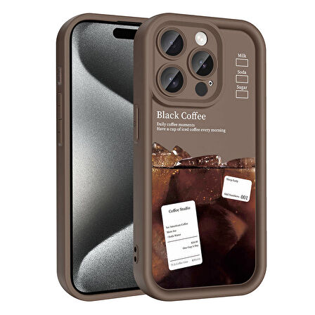 Apple iPhone 15 Pro Kılıf Kamera Korumalı Baskılı Arka Yüzey Zore Klas Kapak-Siyah