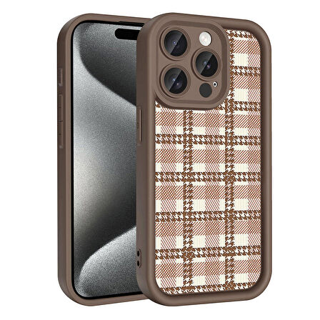 Apple iPhone 15 Pro Kılıf Kamera Korumalı Baskılı Arka Yüzey Zore Klas Kapak-Beyaz