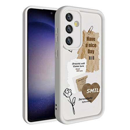 Galaxy S24 Kılıf Kamera Korumalı Baskılı Arka Yüzey Zore Klas Kapak-Koyu Kahve