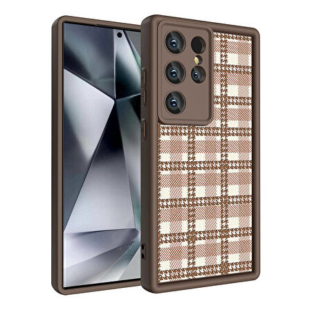Galaxy S24 Ultra Kılıf Kamera Korumalı Baskılı Arka Yüzey Zore Klas Kapak-Beyaz