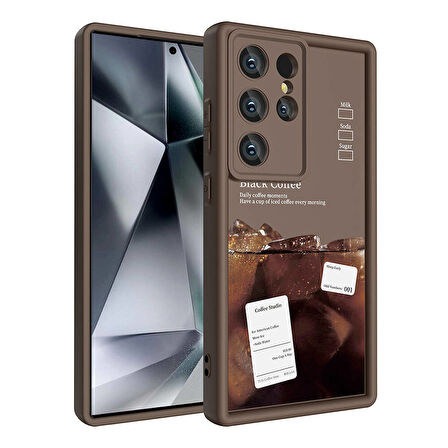 Galaxy S24 Ultra Kılıf Kamera Korumalı Baskılı Arka Yüzey Zore Klas Kapak-Beyaz