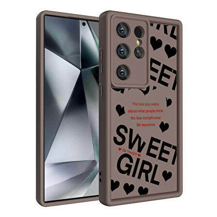 Galaxy S24 Ultra Kılıf Kamera Korumalı Baskılı Arka Yüzey Zore Klas Kapak-Beyaz
