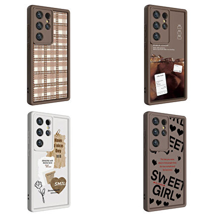 Galaxy S23 Ultra Uyumlu Kılıf Kamera Korumalı Baskılı Arka Yüzey Klas Kapak