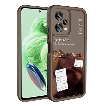 Xiaomi Redmi Note 12 5G Kılıf Kamera Korumalı Baskılı Arka Yüzey Zore Klas Kapak-Beyaz