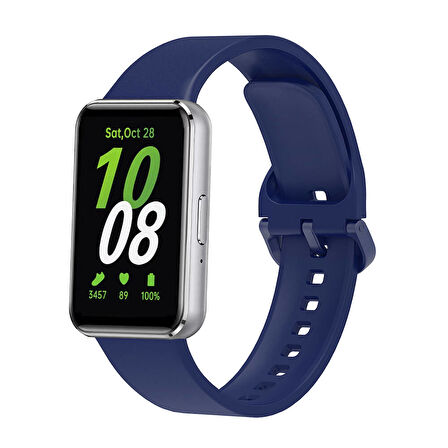 Galaxy Fit 3 Silikon Kordon Zore KRD-110 Strap Kayış-Lacivert