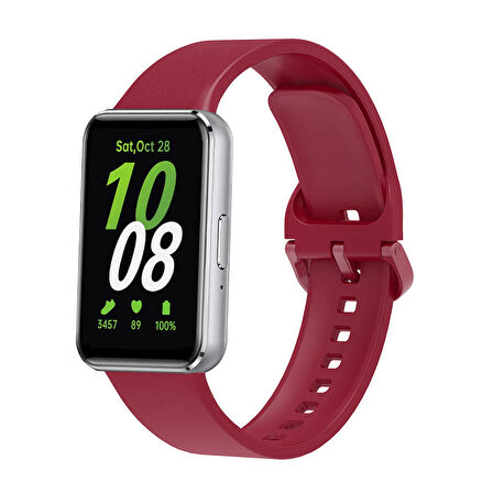 Galaxy Fit 3 Silikon Kordon Zore KRD-110 Strap Kayış-Kırmızı
