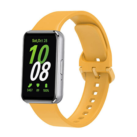 Galaxy Fit 3 Silikon Kordon Zore KRD-110 Strap Kayış-Sarı