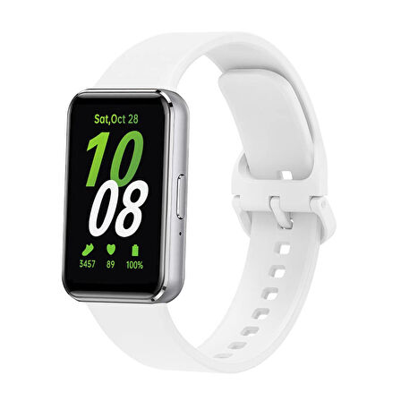 Galaxy Fit 3 Silikon Kordon Zore KRD-110 Strap Kayış-Beyaz