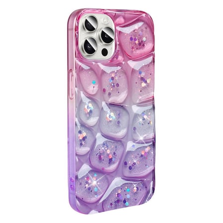 Apple iPhone 15 Pro Uyumlu Kılıf Simli 3D Desenli Hacar Kapak
