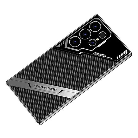 Galaxy S24 Ultra Kılıf Kamera Korumalı Karbon Tasarım NRTK Yeni Seri Procase Kapak-Siyah Karbon