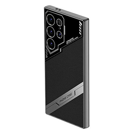 Galaxy S23 Ultra Kılıf Kamera Korumalı Suni Deri Tasarım Zore Yeni Seri Procase Kapak-Siyah