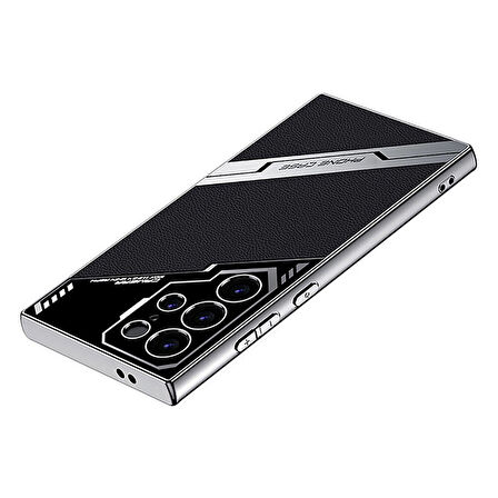 Galaxy S23 Ultra Kılıf Kamera Korumalı Suni Deri Tasarım Zore Yeni Seri Procase Kapak-Siyah