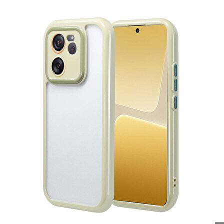 Xiaomi Mi 13T Kılıf Kamera Korumalı Renkli Kenar ve Çerçeve Tasarımlı Vitamin Kapak