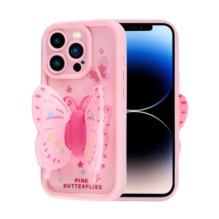 iPhone 14 Pro Kılıf Kamera Korumalı Figür Tasarımlı MKST Kapya Kapak-Koyu Kahve