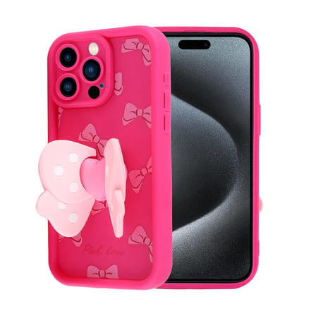 iPhone 15 Pro Max Kılıf Kamera Korumalı Figür Tasarımlı Zore Kapya Kapak-Pembe Koyu