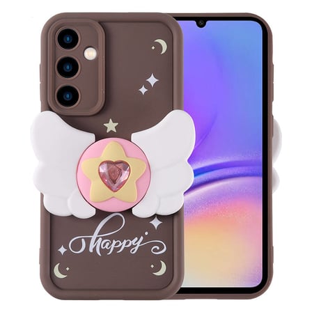 Galaxy A05S Kılıf Kamera Korumalı Figür Tasarımlı NRTK Kapya Kapak-Koyu Kahve