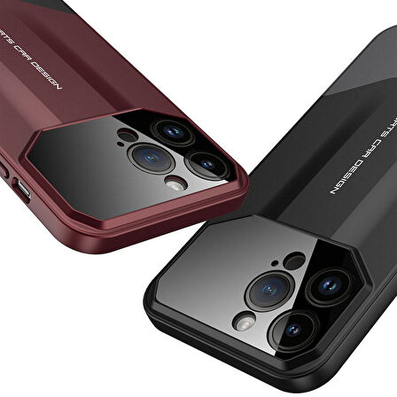 Apple Uyumlu iPhone 14 Pro Max Kılıf Çift Parçalı Zore Ays Pro İkili Kapak-Kırmızı-Siyah