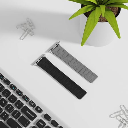 Apple Watch Ultra 49mm Zore KRD-111 Çizgili Desenli Silikon Kordon-Turuncu