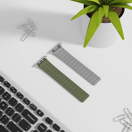 Apple Watch Ultra 49mm Zore KRD-111 Çizgili Desenli Silikon Kordon-Turuncu