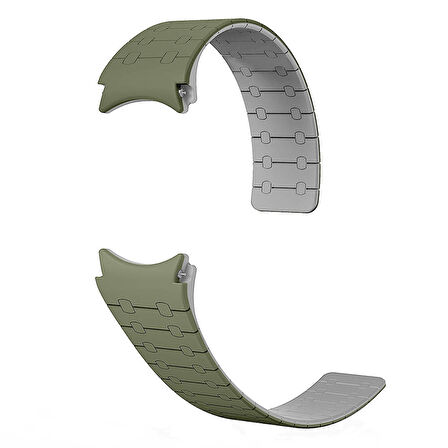 Galaxy Watch 5 44mm Zore KRD-111 20mm Çizgili Desenli Silikon Kordon-Kahverengi