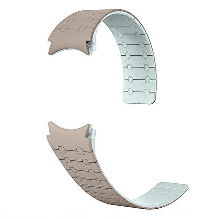 Galaxy Watch 5 44mm Zore KRD-111 20mm Çizgili Desenli Silikon Kordon-Kahverengi