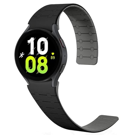 Galaxy Watch 6 40mm Zore KRD-111 20mm Çizgili Desenli Silikon Kordon-Siyah