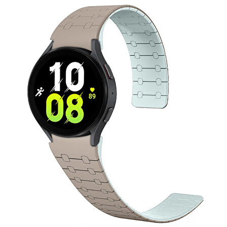 Galaxy Watch 6 44mm Zore KRD-111 20mm Çizgili Desenli Silikon Kordon-Haki