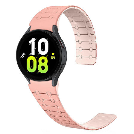 Galaxy Watch 5 40mm Zore KRD-111 20mm Çizgili Desenli Silikon Kordon-Pembe