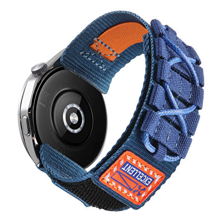 Gear S3 Zore KRD-112 22mm Orbital Örgülü Halat Tasarımlı Naylon Kumaş Hasır Kordon-Turuncu