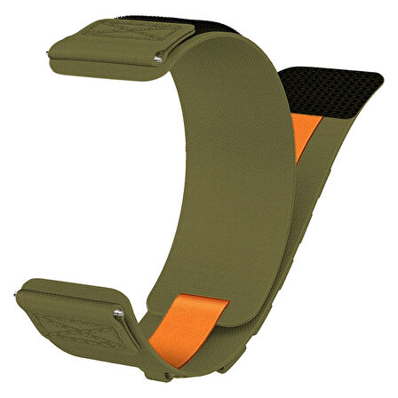 Galaxy Watch 42mm Zore KRD-112 20mm Orbital Örgülü Halat Tasarımlı Naylon Kumaş Hasır Kordon-Siyah