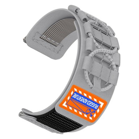 Galaxy Watch 42mm Zore KRD-112 20mm Orbital Örgülü Halat Tasarımlı Naylon Kumaş Hasır Kordon-Gri